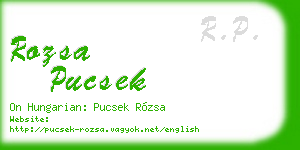 rozsa pucsek business card