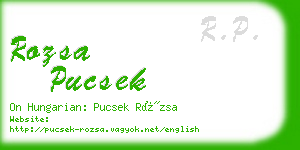 rozsa pucsek business card